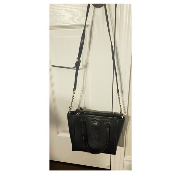Kate Spade Patterson Drive Mini Kona Black Leather Zipper Satchel Messenger Bag - Picture 8 of 12